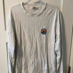 Faherty Men's Cream Long Sleeve Tee